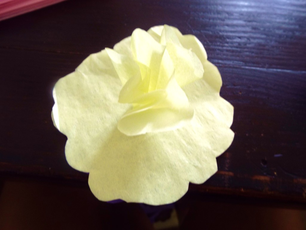 tissue flower step by step two tone look