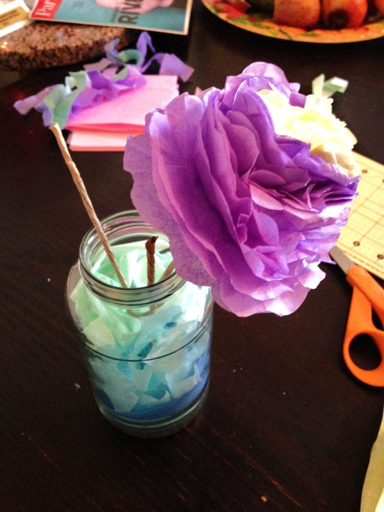 tissue flower purple