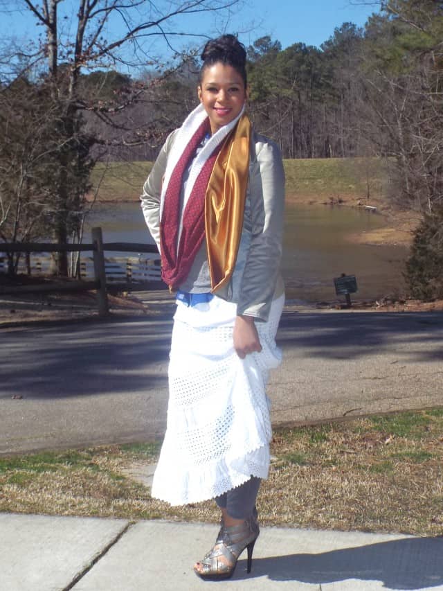 Bundled in a White Skirt Layers (1)