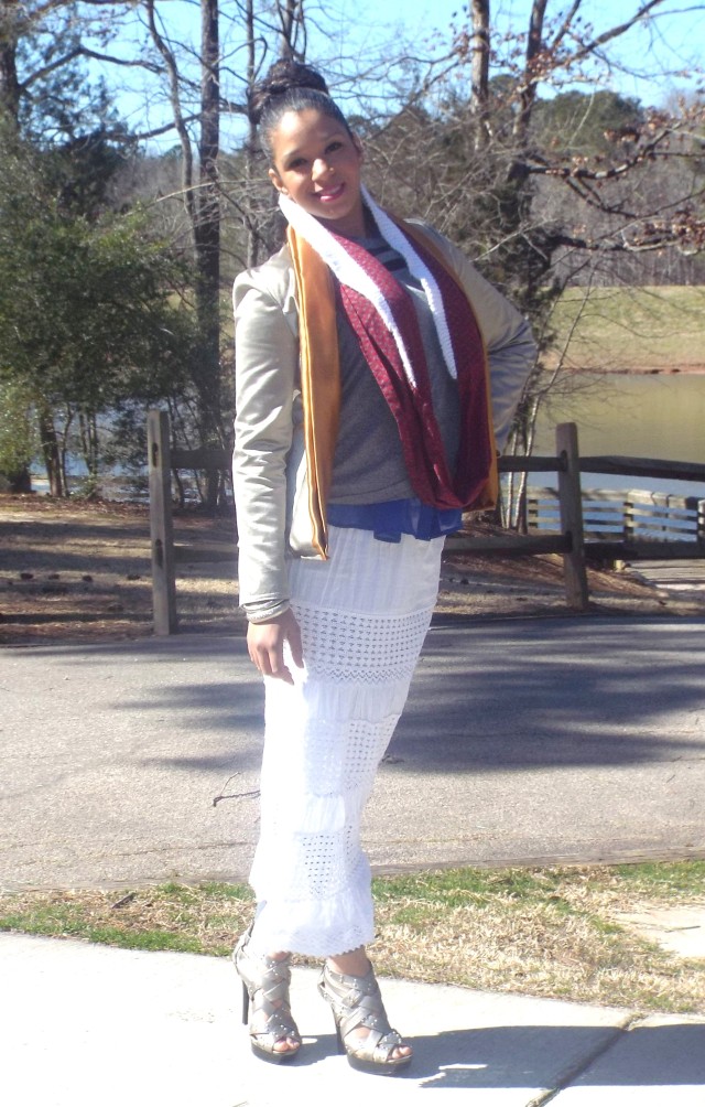 Bundled in a White Skirt Layers (2)