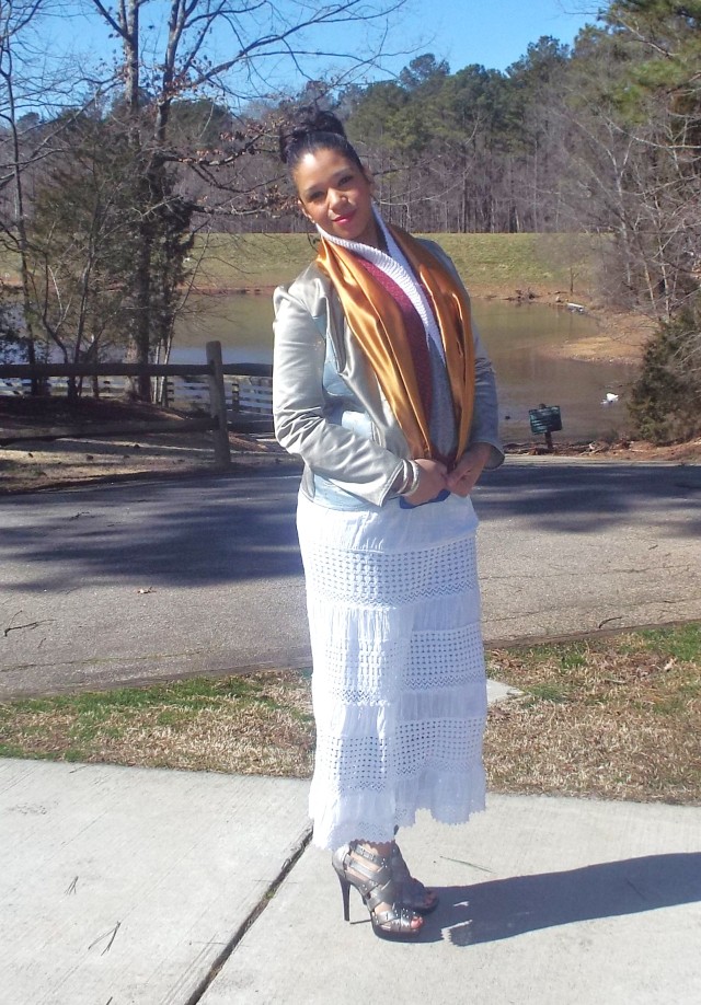 Bundled in a White Skirt Layers (3)